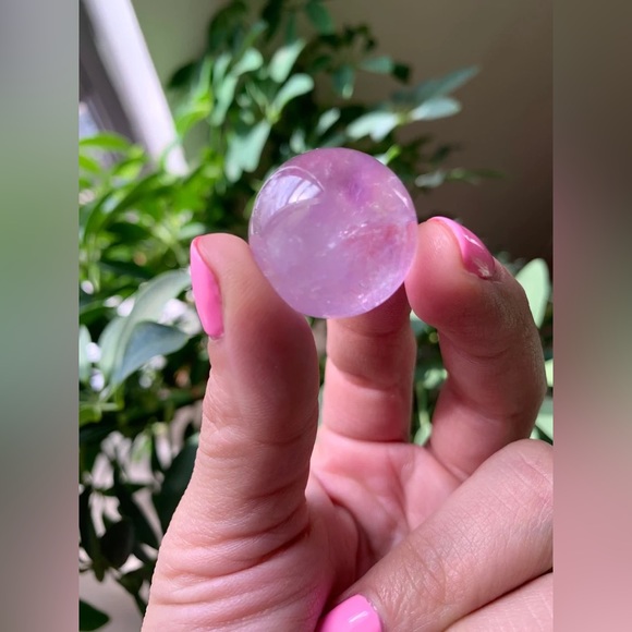 One Mini Amethyst Sphere Mini Carving Crystal Ball Purple Crystal Polished - Picture 4 of 7